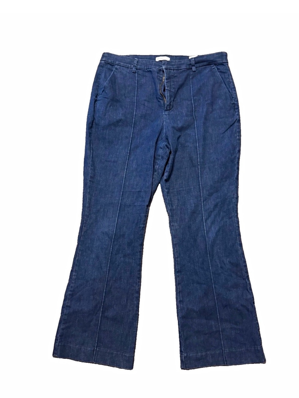 Nine West Indigo Wide-Leg Front Seam Jeans